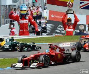 Puzzle Fernando Alonso γιορτάζει τη νίκη του στο το Grand Prix της Γερμανίας 2012